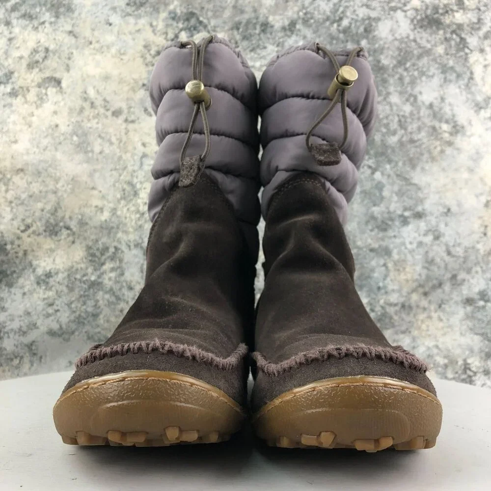 Columbia Women's Size 7.5 Minx Moccasin Brown Waterproof Drawstring Boots